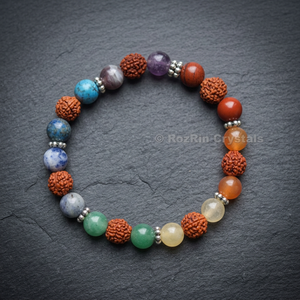 จักระพร้อมจี้ rudraksha พลอยอาเกตแกะสลักศิลปะแห่งความรัก - Product Image 2