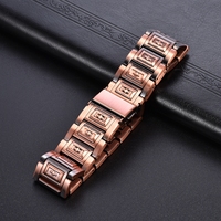 Bracelet magnétique en cuivre avec croix grecque en relief, style antique, pour la santé et le soulagement de la douleur, bijoux pour hommes et femmes, vente en gros, personnalisable OEM