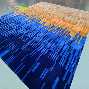 Tapis de salon écologique fait à la Machine, populaire et personnalisé, imprimés à fleurs bleues, pour le salon, importé du Pakistan - Product Image 6