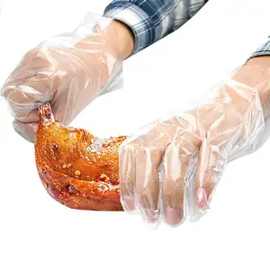 Guantes de mano desechables, guantes de PE transparentes para cocinar, limpieza, restaurante, clínica, fábrica, taller, Labo