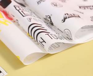 Papier ciré imprimé personnalisé biodégradable 100% dégradable résistant à la graisse pour l'emballage alimentaire du pain et des frites à emporter - Product Image 2