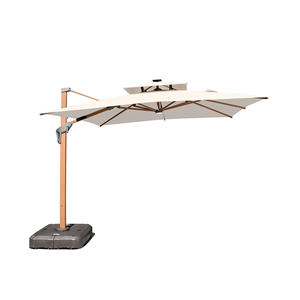 MOJIA parapluie en porte-à-faux 9FT/10FT parapluies de qualité coupe-vent parapluie à énergie solaire grand pour <span class=keywords><strong>parasol</strong></span> de jardin extérieur <span class=keywords><strong>3m</strong></span> - Product Image 1
