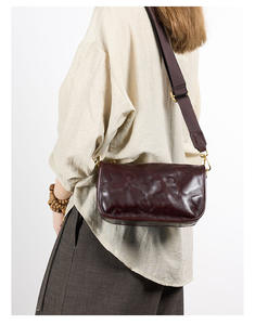 Top Grain Leather Women's Shoulder <b>Crossbody</b> Bag Causal Simple Fashion <b>Purse</b> for Ladies Genuine Leather Sling Bags - Product Image 4