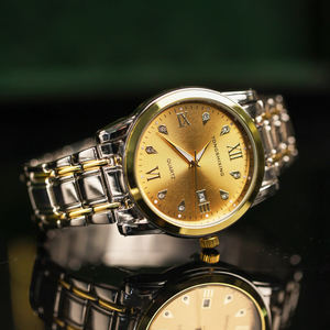 Montre ronde en or CILOA pour homme, personnalisable, marque authentique, montre à quartz étanche de haute qualité avec calendrier 2026. - Product Image 4