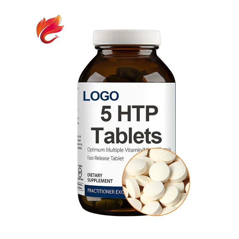 Integratore HTP capsule rigide compresse integratori a base di erbe prendere 1 compressa una volta al giorno 5-HTP Tablet foglia d'acero rosso/etichetta privata rotonda