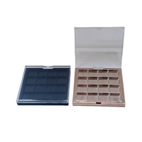 Palette de fards à paupières cosmétiques carrée personnalisée 12 couleurs, design à clapet, emballage vide en plastique ABS pour la vente en gros