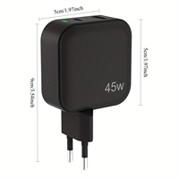Chargeur rapide USB Type-C double port 45W PD QC3.0 Prise EU UK pour tablette Samsung Charge rapide 3.0 Chargeur efficace avec lumière LED