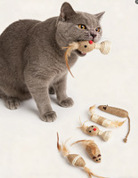 Jouets pour chat en sisal naturel en forme de rat, jouets interactifs pour gratter et mâcher, pour chatons en pleine dentition et pour jouer