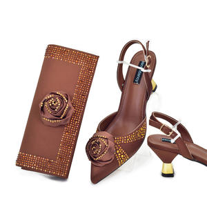 กระเป๋าถือแฟชั่นใหม่สำหรับผู้หญิง รองเท้าส้นสูงแบบอิตาลีเข้าชุดกับกระเป๋า สำหรับงานปาร์ตี้ในแอฟริกา - Product Image 3