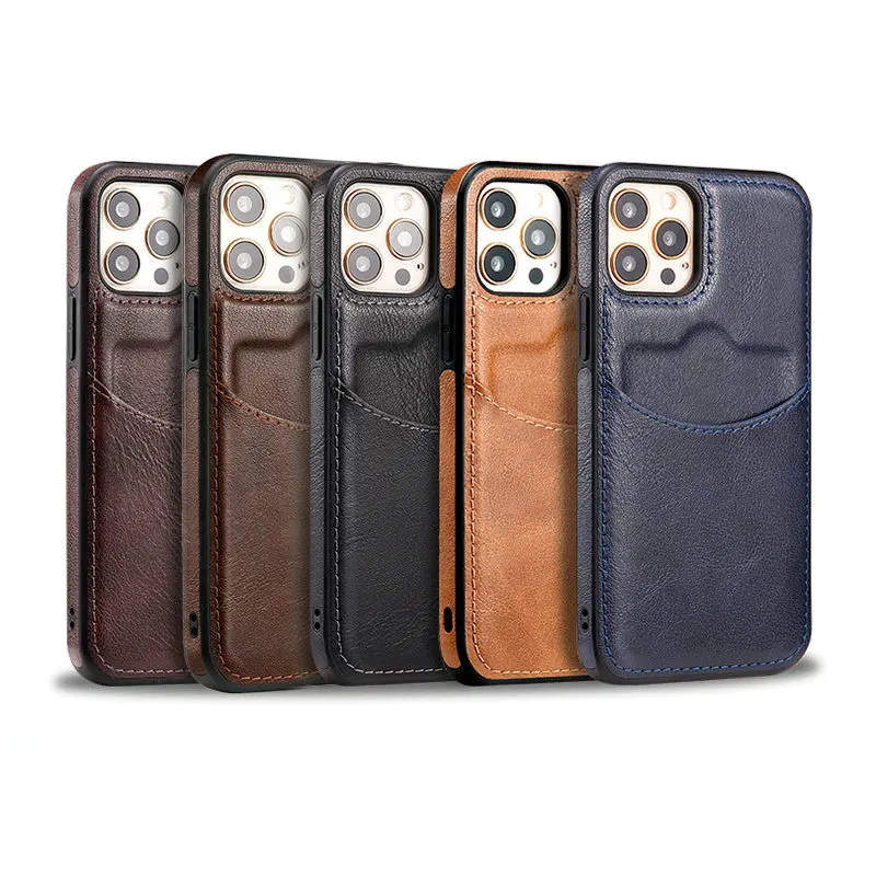Luxury Leather Case Card Holder Slot Wallet Phone Case For iPhone 13 Pro Cover