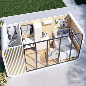 Casa contenedor prefabricada con marco de acero para Apple, casas prefabricadas de vidrio modulares fuera de la red para uso en centros comerciales y hoteles, Australia y Europa - Product Image 1