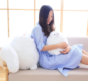 박제 동물 봉제 고양이 박제 동물 귀여운 부드러운 봉제 고양이 동물 흰색 박제 고양이 - Product Image 5