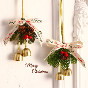 Christmas <b>bell</b> ornaments, Christmas decorations, door hangings, velvet bow ornaments, Christmas trees, pine cones, scene - Product Image 2