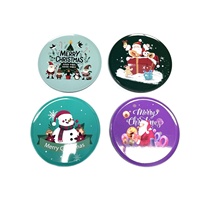Posavasos Navideños Personalizados de 90 mm, Antideslizantes, Reciclables, de Hojalata, con Impresión Offset a 4 Colores, para Caja de Regalo, Venta Transfronteriza