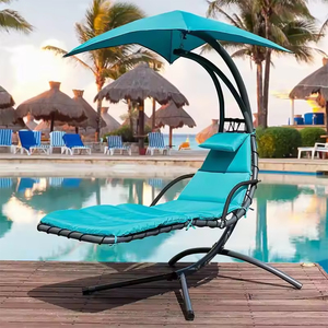 Chaise longue pour <span class=keywords><strong>jardin</strong></span> Balançoire pour extérieur Chaise longue courbée suspendue en acier avec auvent - Product Image 6