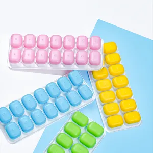 Großhandel BPA Free 14 Cavity Ice Cube Maker Formen Deckel quadratische Silikon Gummi Eis gitter Silikon Eiswürfel schalen