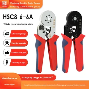 Qifei lục giác Mini ống thiết bị đầu cuối Uốn Tóc bồng Kìm hsc8 6-6a Châu Âu 0.25-6mm đa chức năng Ratchet Bộ cấp công nghiệp mềm - Product Image 2