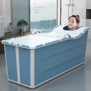गर्म बेच घरेलू 1.4m बड़े प्लास्टिक बाथटब पोर्टेबल Foldable घिरना वयस्कों के लिए वयस्क स्नान बाल्टी