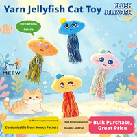 Jouet pour chat en peluche méduse mignon avec herbe à chat, pompon en fil résistant aux morsures, jouet autonome pour chaton