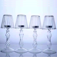 Bougeoir de lampe de Table en verre transparent pour décoration de mariage
