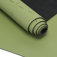 Tapis de yoga en PU gravé au laser avec logo personnalisé, écologique, absorbant la transpiration, en caoutchouc naturel et cuir PU – Offre Spéciale