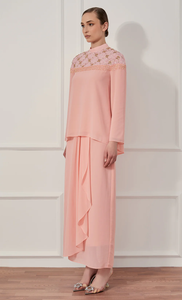 SIPO-Conjunto de ropa musulmana para mujer, Vestido largo de dos piezas de manga larga, transpirable, Color sólido, modesto, novedad, Primavera - Product Image 4