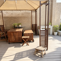 Planche de terrasse WPC co-extrudée simple face, carrée, lisse, à emboîtement, résistante aux rayures, à l'humidité et à la corrosion, pour extérieur