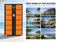 Casier de rangement extérieur intelligent à 12 compartiments pour la plage, armoire électronique en libre-service avec serrure à code numérique, étanche et résistant à la rouille, assemblé
