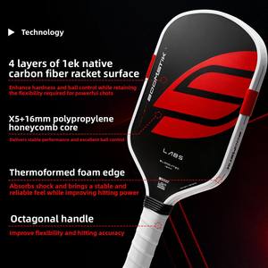Boomstik Factory For Same Model Direct Sale GEN5 Boomstik Pickleball Racket T700 Carbon Fiber 16mm Thickness Pickleball <strong>Paddle</strong> - Product Image 3