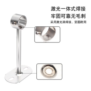 Base de montaje de brida de tubo de acero inoxidable Jin Aoding para tendedero de balcón, soporte superior y lateral para anillo de colgar en armario - Product Image 4
