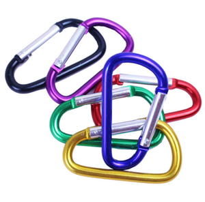 2022 hot sale customizable logo carabiner hook in stock 80mm d shape aluminium carabiner