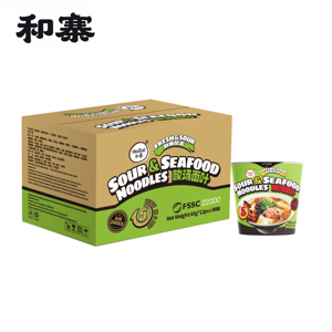 Fideos Instantáneos de Mariscos Ácidos Bajos en Grasa, Ramen Asiático en Vaso, Listo para Comer en 5 Minutos, Snack - Product Image 3