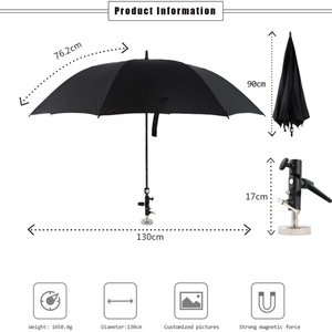 Magnetic <b>Umbrella</b> Stand Fully-Automatic Opening Stainless Steel Handle Glass Fiber Ribs 8 Ribs Straight <b>Umbrella</b> <b>Windproof</b> - Product Image 3