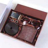 Set Hadiah Pria: Sabuk Kertas, Kacamata Hitam, Dompet, Organizer Saku - Praktis, Modern, Minimalis, untuk Hari Ayah, Thanksgiving, Tahun Baru