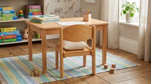 Silla Infantil Montessori de Madera OEM, Madera Contrachapada de Haya, Muebles para Jardín de Infancia y Preescolar con Tapas de Plástico para Patas, Acabado en Color Natural - Product Image 6