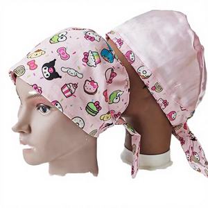 Bonnets chirurgicaux en coton tissé à imprimé animalier, avec lien à nouer et doublure en satin, pour infirmières et médecins, unisexe - Product Image 4