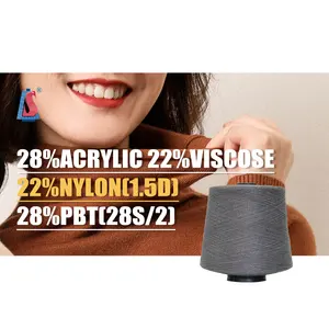 Excellent manufacturer selling 50% Viscose 28% PBT 22% Nylon 28S/2 Angola Wool Core Spun Yarn