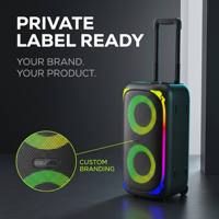 Haut-parleur portable sans fil en tissu HD 10W avec poignée de transport, 3000mAh, 7 modes de synchronisation musicale, lumières RGB, audio étanche IPX4
