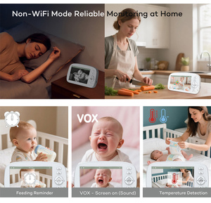 <span class=keywords><strong>Babyphone</strong></span> avec écran de 5 pouces, batterie de 5000 mAh, détection de pleurs, mode VOX, 17 heures en veille, portée de 1000 pieds, sans WiFi, caméra de surveillance pour bébé - Product Image 5