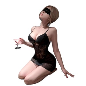 Lemon Story Lingerie Soft Sleeveless Deep V Lace Backless Mesh for Dress Sexy Women Sleepwear Home Wear - Product Image 4