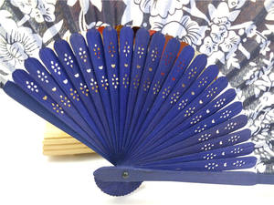 Éventail pliant en papier à baleines de bambou de 21 cm, design personnalisé, portable et publicitaire, éventail de rave à peindre soi-même - Product Image 6