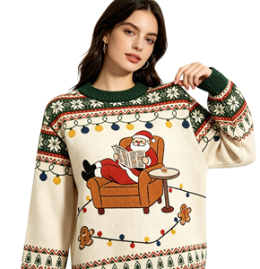 <span class=keywords><strong>Pull</strong></span> de Noël moche tricoté sur mesure pour <span class=keywords><strong>femme</strong></span> 2026 – Magnifique motif de Noël respirant, tricoté à la machine, idéal pour les fêtes - Product Image 5