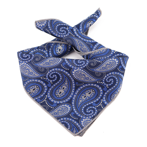 Corbatas Formales de Negocios con Diseño Jacquard, Corbata Floral Azul Paisley Personalizada con Pañuelo a Juego de Seda - Product Image 3