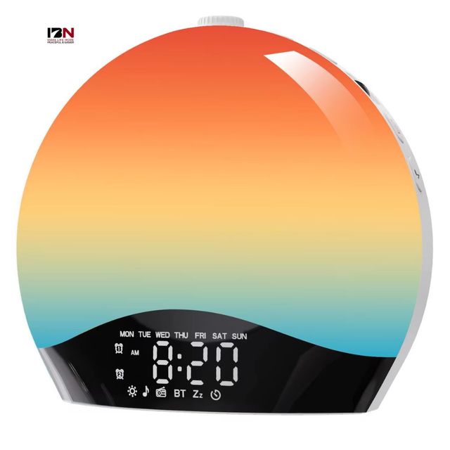 IBN Smart Sunrise Digital LED Alarm Clock Sleep Aid with RGB Ambient Light White Noise & BT Speaker