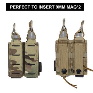 Sinairsoft - Bolsa Táctica Doble para Cargadores, Corte Láser, Nailon 500D, Molle, Bolsa de Cintura para Herramientas, Bolsa para Cargadores de Caza - Product Image 4