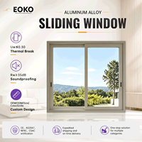 Fenêtres coulissantes EOKO résistantes aux impacts d'ouragan, fenêtres de maison en aluminium, cadre en alliage d'aluminium à rupture de pont thermique, fenêtre à battant moderne