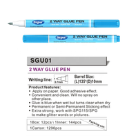 SGU01 SIPA Usine Métal Pointe Glitter Liquide Colle Stylo Bleu à Transparent pour Arts et Artisanat