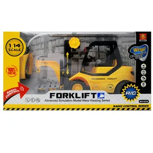 Children 1:14 Truck Simulation Ware Housing Series Four-Way Remote Control Forklift Car With 4-Key Light Sound RC Car Toys Kids