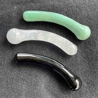 Baguette de Massage Yoni, gode en cristal Quartz, rose naturel, pour femmes, Massage, tête ronde en cristal