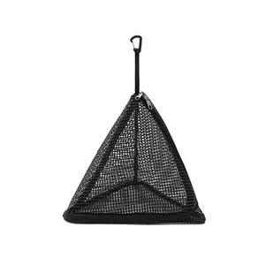 Kantong jaring penyimpanan berengsel Kemah lipat portabel luar ruangan tas jala segitiga gantung PVC untuk dewasa